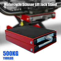 500kg Motorcycle Scissor Jack 9-37cm ATV Motorbike Lift Antiskip Platform Bench
