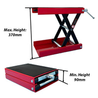 500kg Motorcycle Scissor Jack 9-37cm ATV Motorbike Lift Antiskip Platform Bench