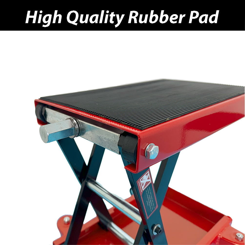 Mobile Motorcycle Scissors Lift Motorbike Jack Stand with Wheels 500kg Load