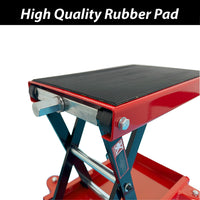 Mobile Motorcycle Scissors Lift Motorbike Jack Stand with Wheels 500kg Load
