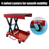 Mobile Motorcycle Scissors Lift Motorbike Jack Stand with Wheels 500kg Load
