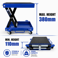 500kg Mobile Motorcycle Scissor Lift Jack ATV Motorbike Stand On Wheels Blue
