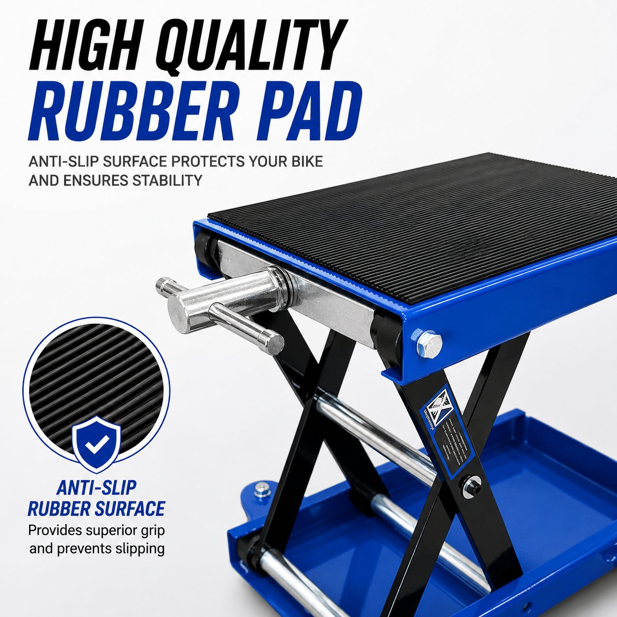 500kg Mobile Motorcycle Scissor Lift Jack ATV Motorbike Stand On Wheels Blue