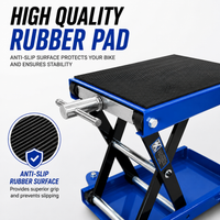 500kg Mobile Motorcycle Scissor Lift Jack ATV Motorbike Stand On Wheels Blue