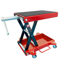 Mobile Motorcycle Scissors Lift Motorbike Jack Stand with Wheels 500kg Load