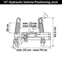 4x 12" Hydraulic Car SUV Wheel Dolly Go Jacks Vehicle Positioning Transport Jack