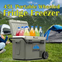 Eisberge 45L Portable Wheeled Car Fridge Freezer Camping Caravan 12V-24V-240V