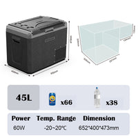 Eisberge 45L Portable Wheeled Car Fridge Freezer Camping Caravan 12V-24V-240V