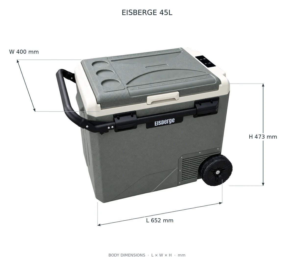 Eisberge 45L dimensions: 652 x 400 x 473 mm